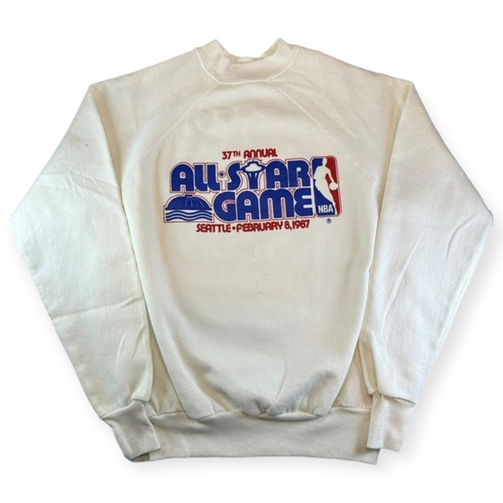 Vintage 1987 NBA All Star Game Seattle Washington Crewneck‎ Sweatshirt Size L